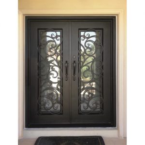 Ornate Scroll Work Wrought Iron Door | Monarch Custom Doors