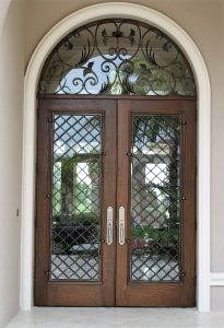 Iron Grill Style Hand-Crafted Door With Transom | Monarch Custom Doors