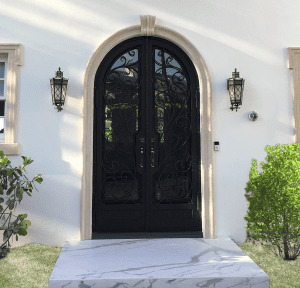 Arched Wrought Iron Double Door