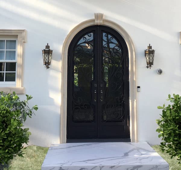 Wrought Iron Arched Double Door