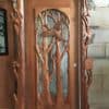 Hand-Carved Pheasant Wood Door